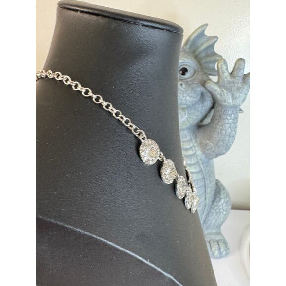 Silver toned and rhinestones necklace 16” & 3” ext - Picture 9 of 15